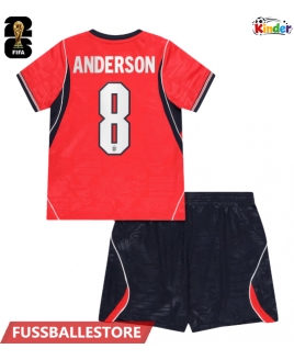 Günstige England Elliot Anderson #8 Auswärts Trikotsatzt Kinder WM 2026 Kurzarm (+ Kurze Hosen)